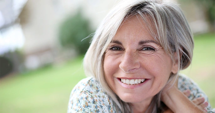 portrait of senior woman's face up close